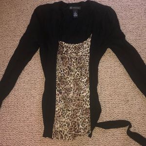 Leopard/ black sweater